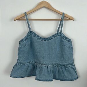 Madewell denim peplum top